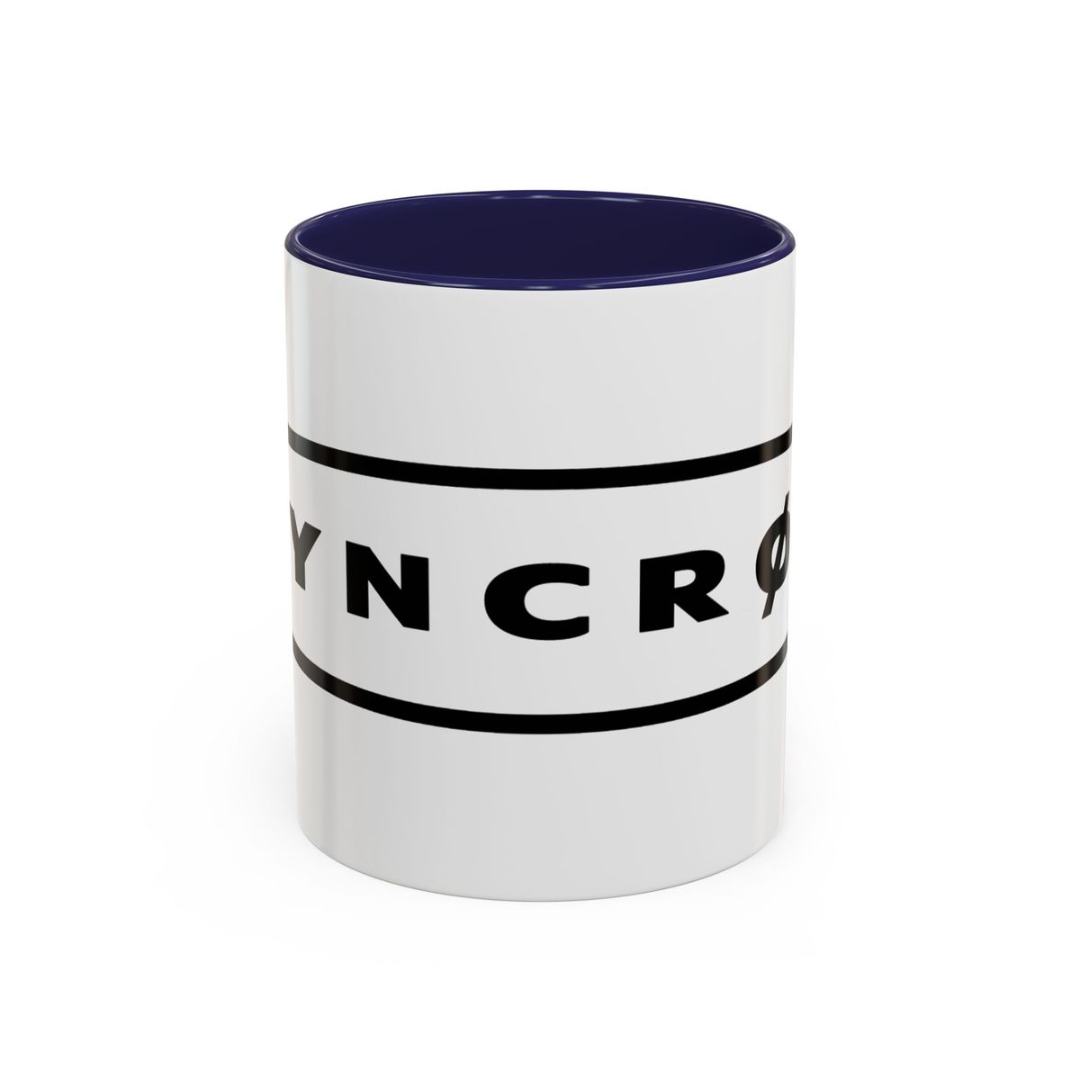 SYNCRØN Logo Accent Coffee Mug — Black-Trim Ceramic 11oz