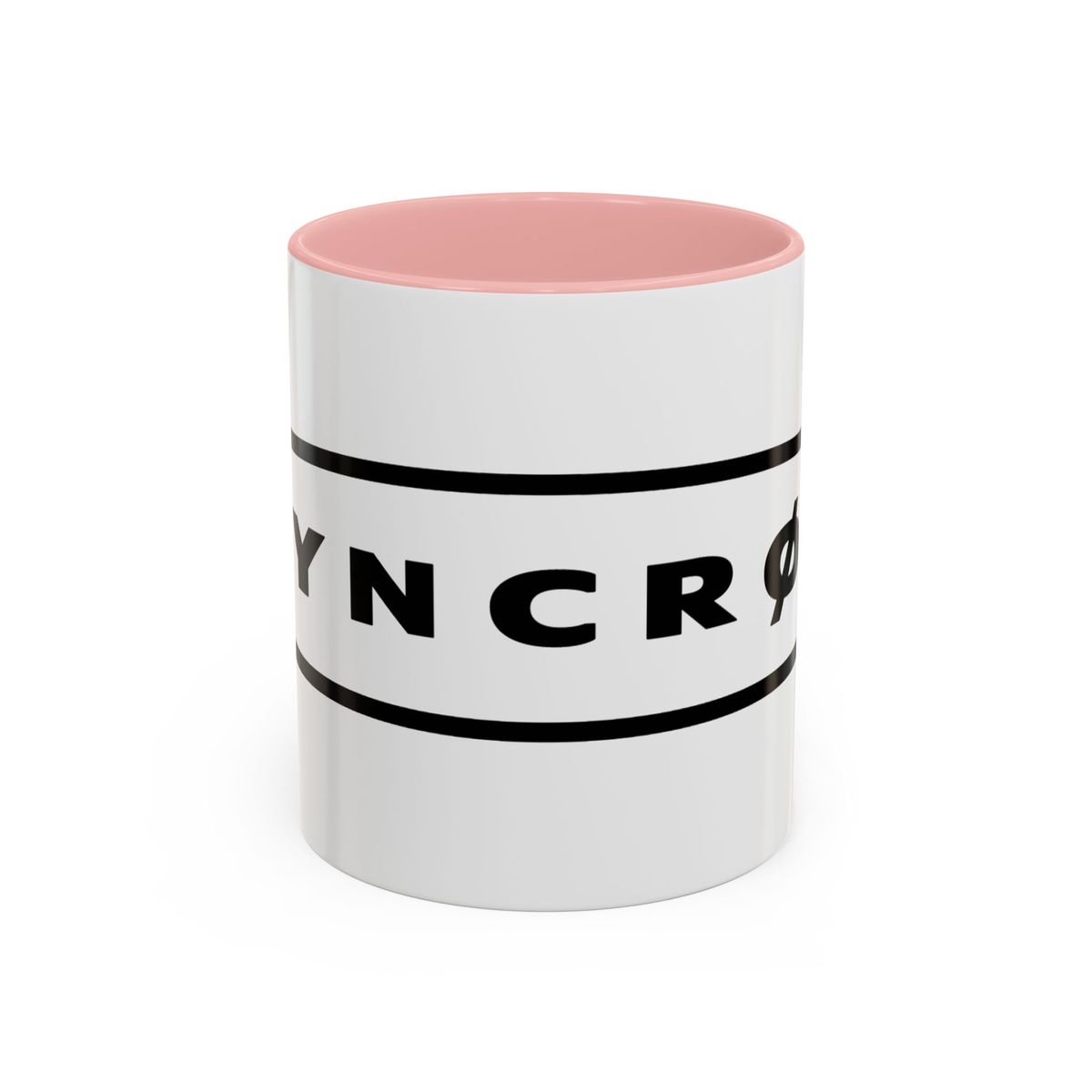 SYNCRØN Logo Accent Coffee Mug — Black-Trim Ceramic 11oz
